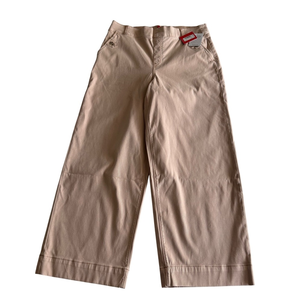 Spanx NWT Cropped Wide Leg Stretch Twill‎ Pants High Waist Pale Pink XL